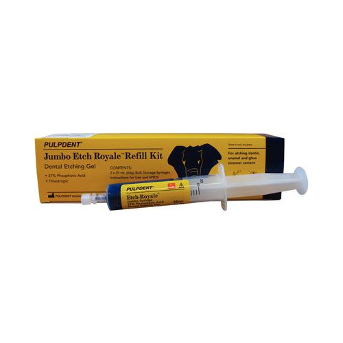 Pulpdent ER50R Etch Royale Dental Etching Gel Syringes Jumbo 25 mL 2/Pk