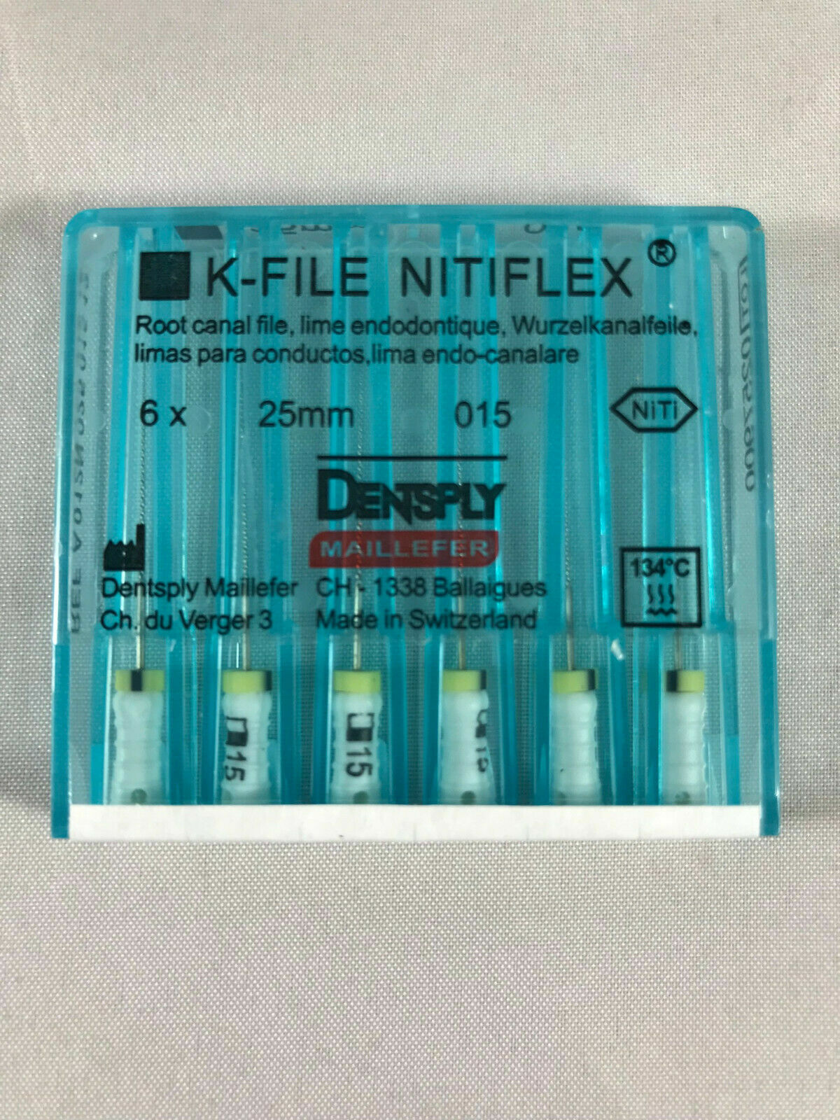 Dentsply Maillefer K-file Endodontic NiTiFlex steel 25mm All sizes 120 files/pk
