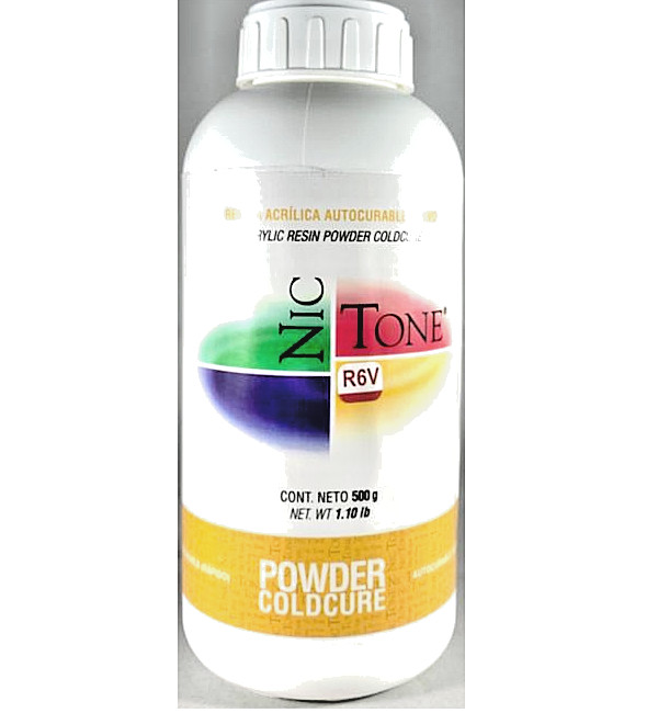NIC TONE R6V Acrylic Resin Powder Coldcure 500gm. by MDC Dental