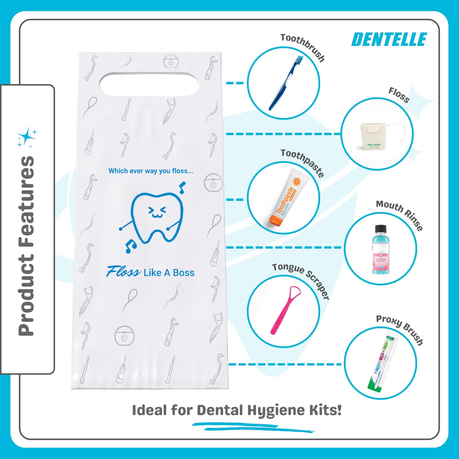 800 Pack Patient Dental Bags in Four Designs, Kit-Ready for…