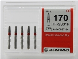 Dental Diamond Burs, Fine Grit Multi-Use, 5 Pcs/Pk [170TF-SS31F]