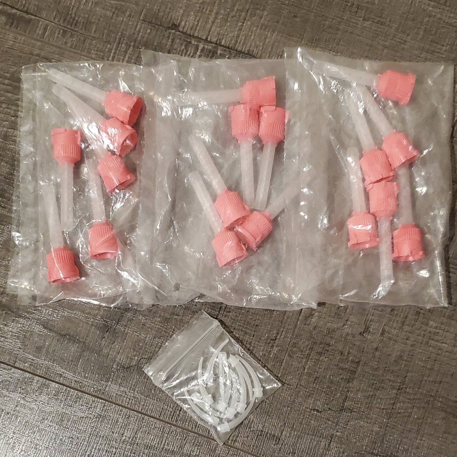 18 Dental HP Pink Mixing Tips Impression Heavy Body Disposable w/ 11 Clear Tips
