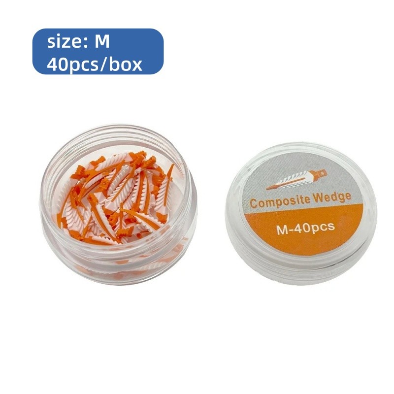40Pcs/Box Dental Composite Interdental Wedges Plastic+Rubber Fixing Wedges