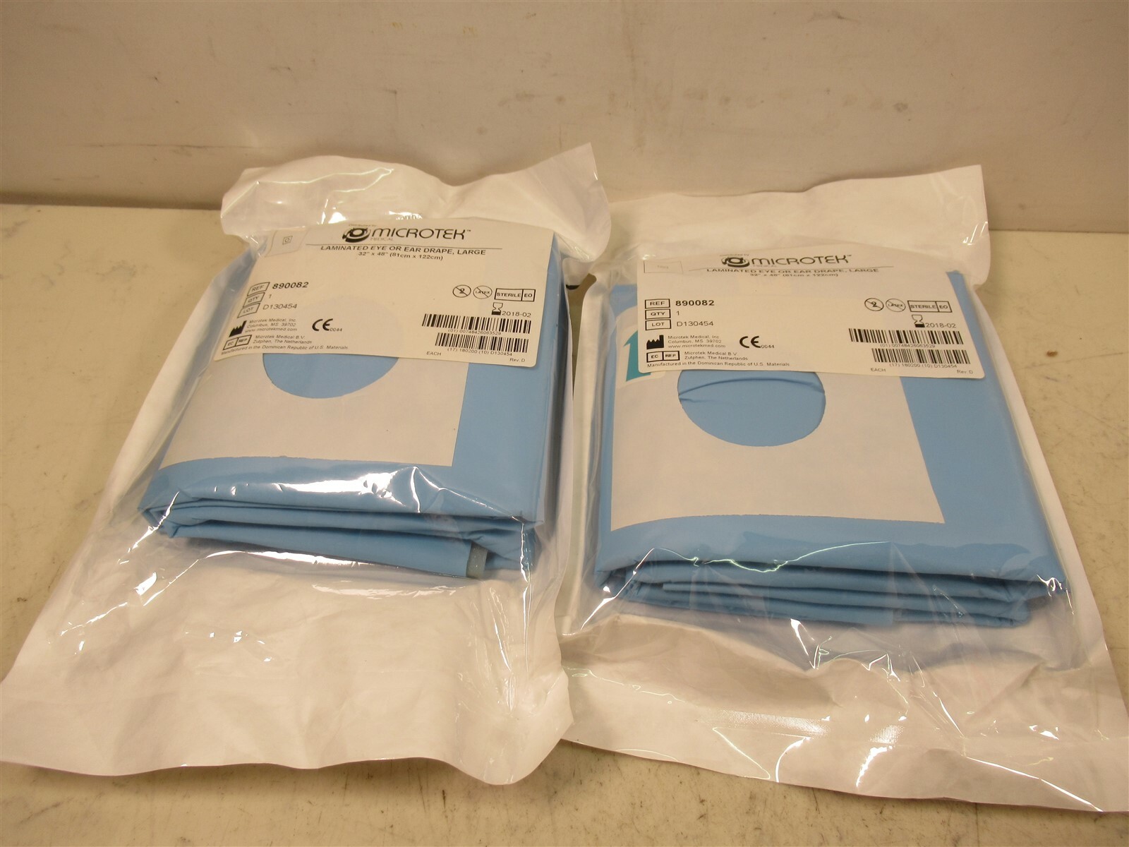 Lot of 2 Microtek Laminated Eye or Ear Drape Large 32″ x 48″ 890082