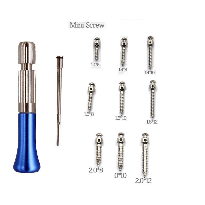 9pcs Bulk sale Dental Self Drilling Micro Implants Screw Thread + driver BOMAOER