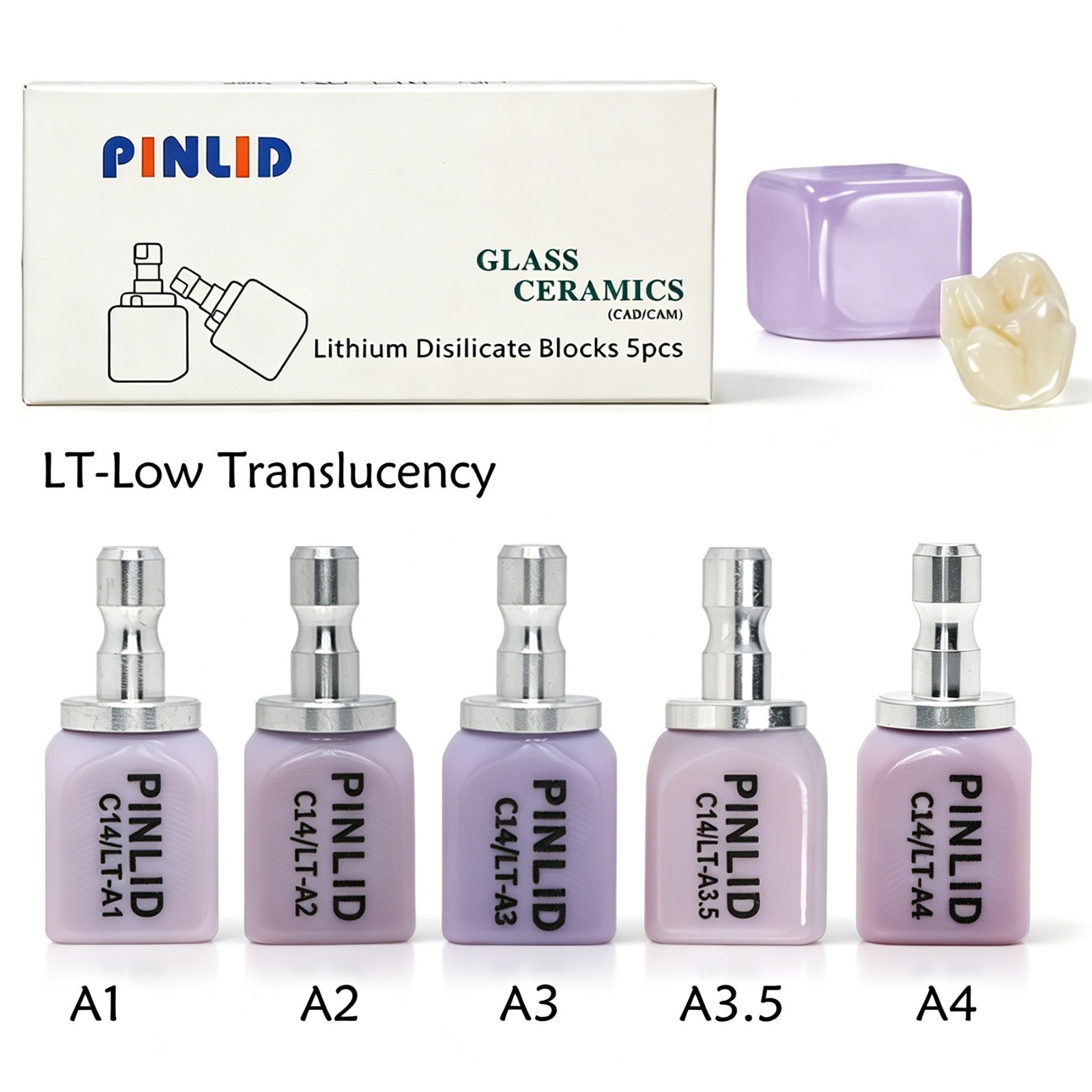 C14 LT Lithium Disilicate CAD/CAM Blocks A1 A2 A3 Glass Ceramic For CEREC InLab