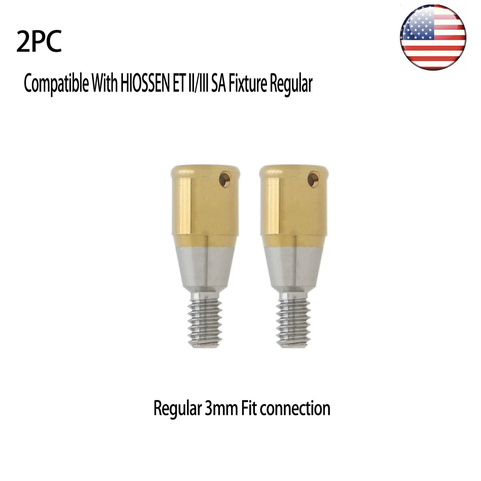 US Dental Regular 3mm Locator Abutment & Overdenture Male Caps Kits for Hiossen