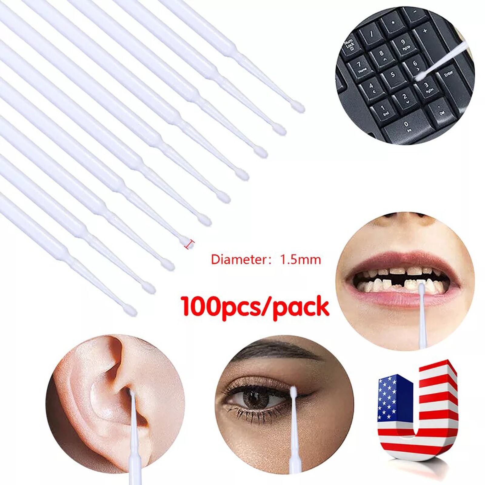 400Pcs Dental Microbrush Disposable Applicators Tips Micro Brush Cleaning Fine