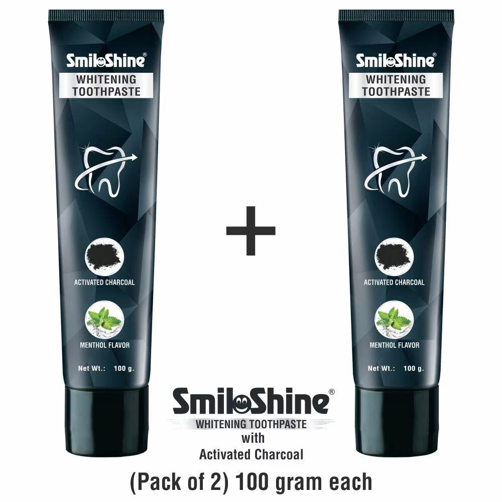 SmiloShine Dental Teeth Whitening Toothpaste with Activated Charcoal (Free Ship)