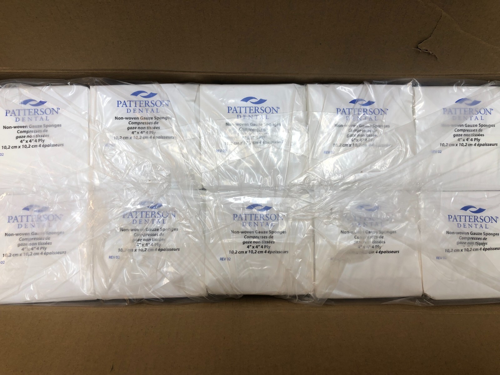 Case of 2,000 Patterson 4 Ply Non-Woven Gauze Sponges 4″x 4″