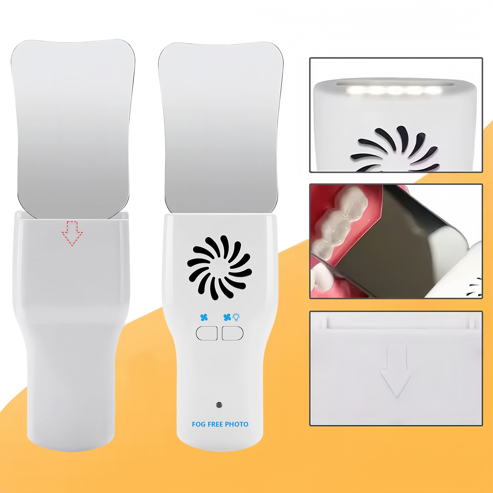 Dental Occlusal Mirror Fog Free LED Intra Oral Photo System 4 Mirrors Defogging