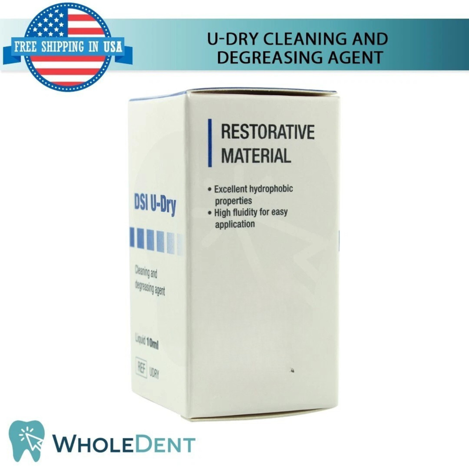 U-Dry Cleaning and Degreasing Agent 10ml Eliminate Moisture Surface Dental Lab