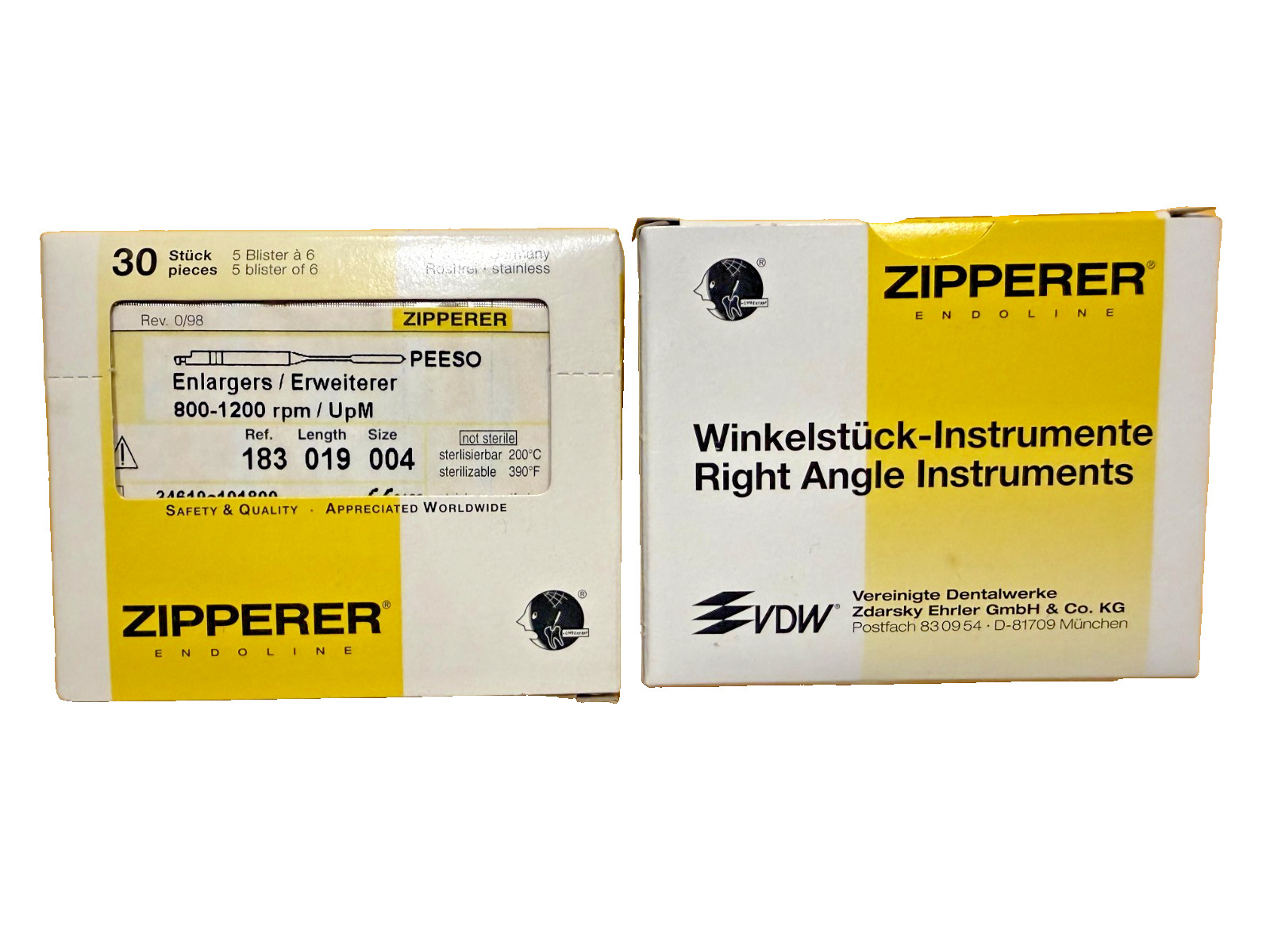 VDW Glidden PEESO Endo Rotary Drills size 4 (5 x 6 pk) 30 units Germany