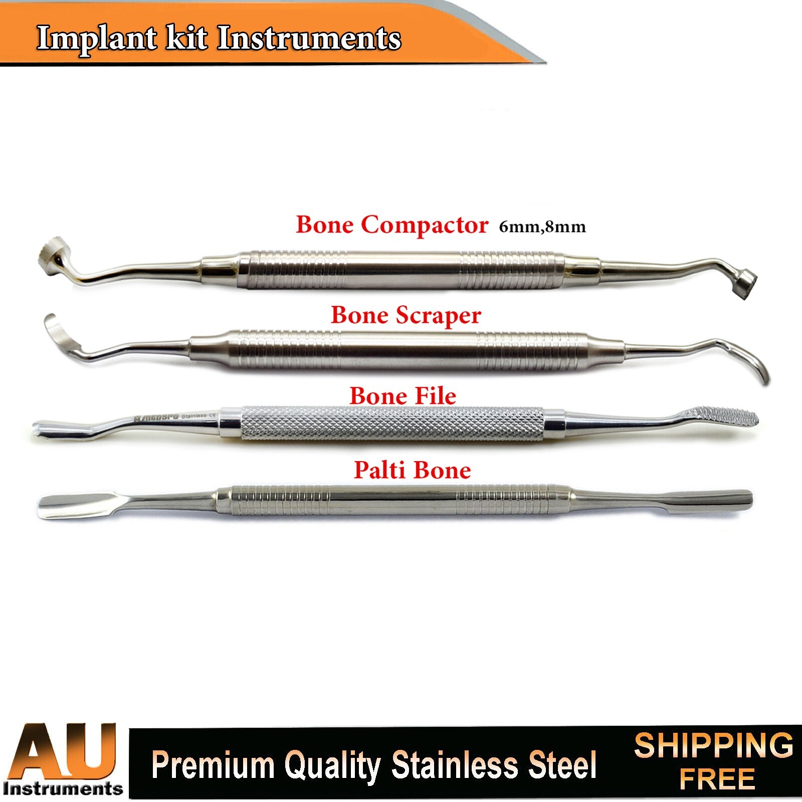 Dental Implant Bone Grafting Instruments Kit Palti Bone Graft Scoop Compactor CE
