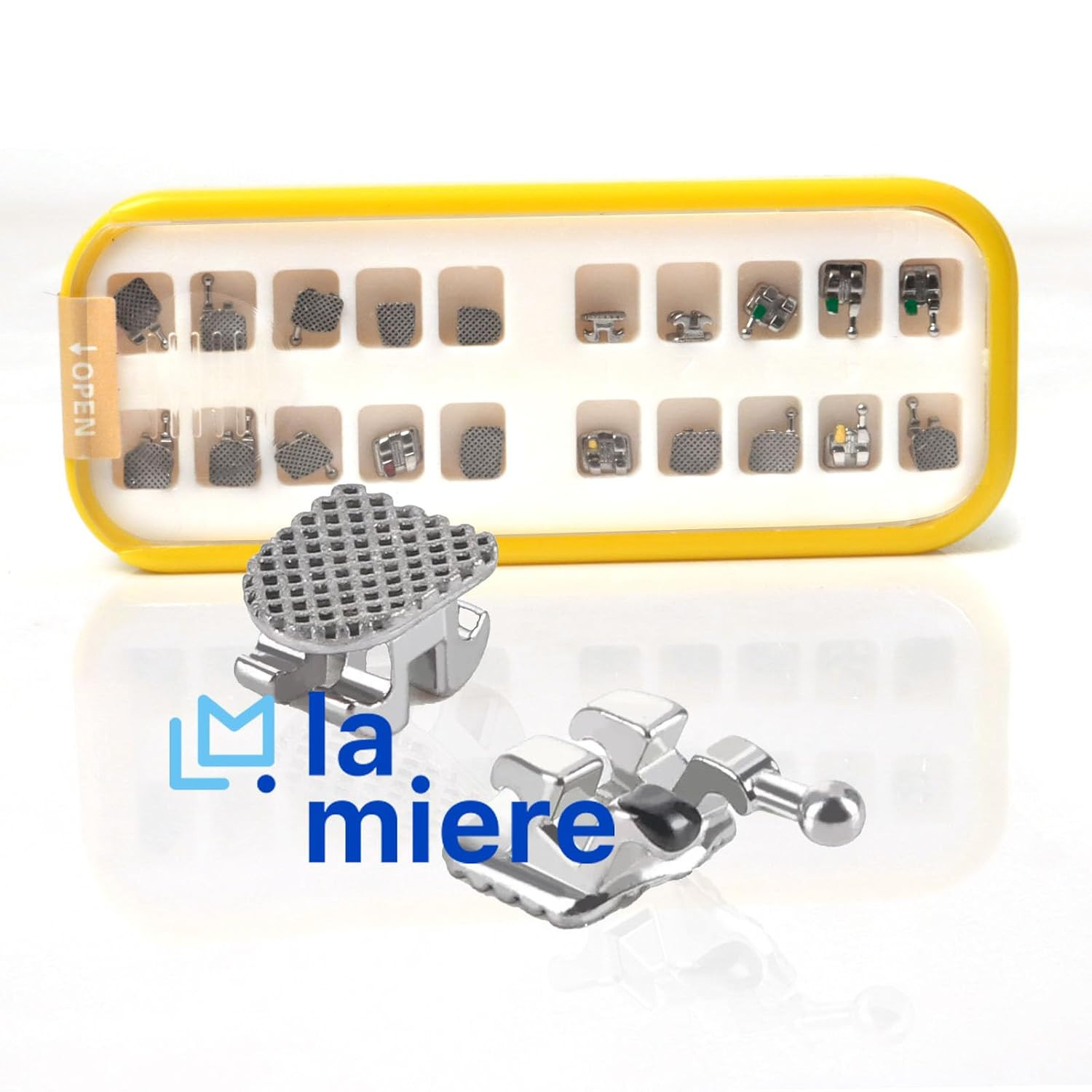 20PCS Teeth Metal Braces, MIM Monoblock Brackets, 0.22 Slots 3-4-5 with Hooks 20