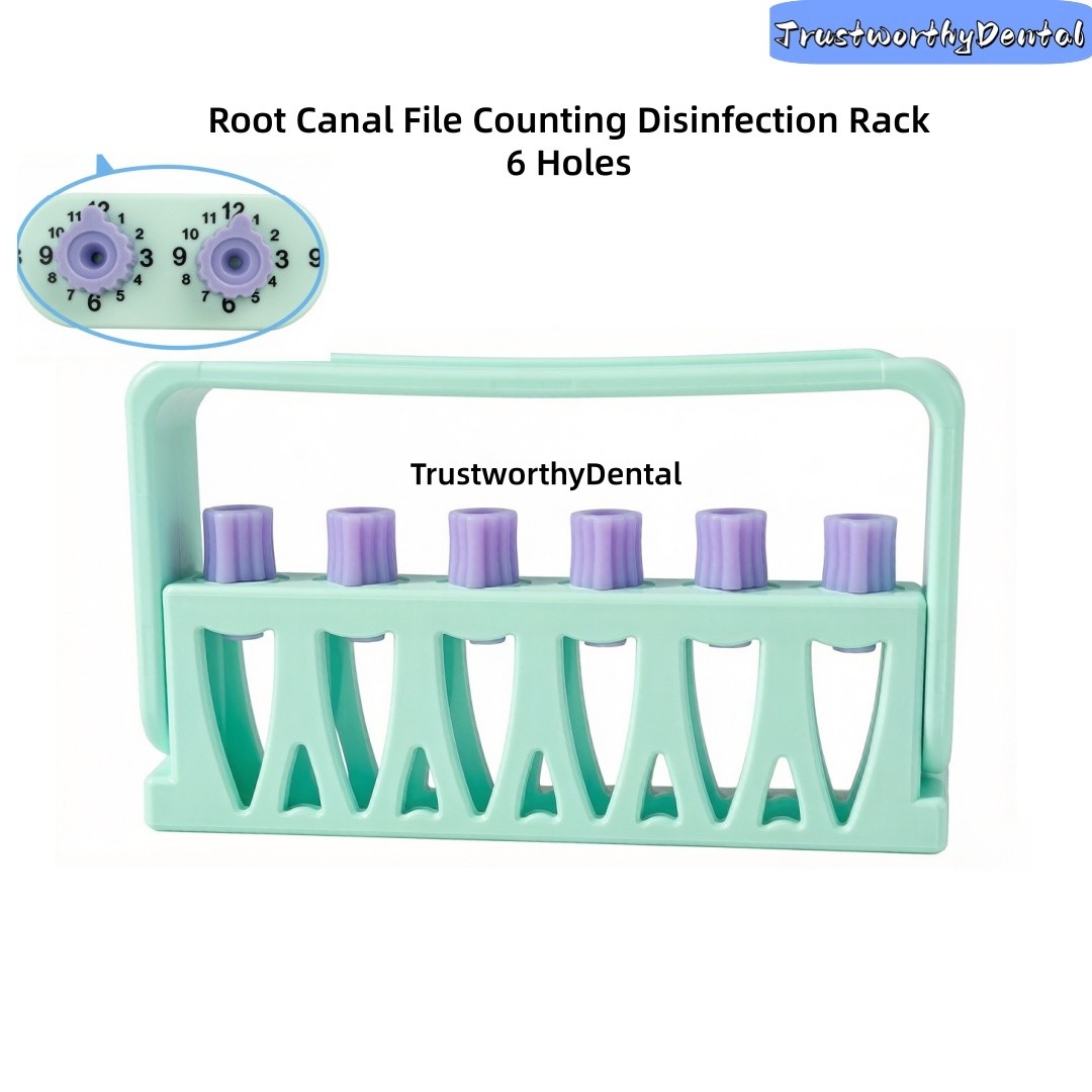 Dental 6 Holes Root Canal File Counting Disinfection Rack Measuring Rack Plastic