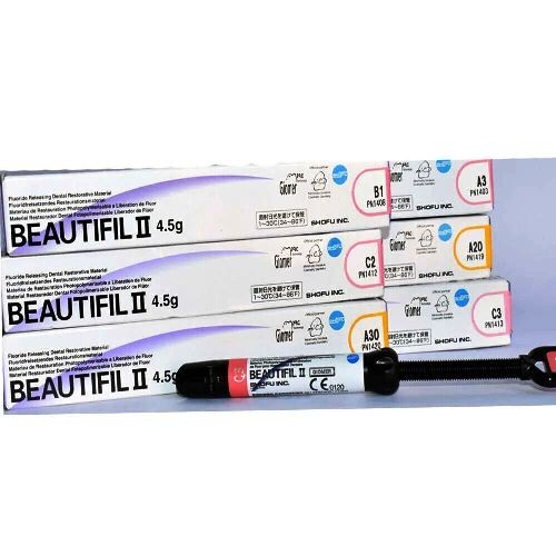 SHOFU BEAUTIFIL II Fluoride Releasing Dental Restorative Material 4.5g Syringe