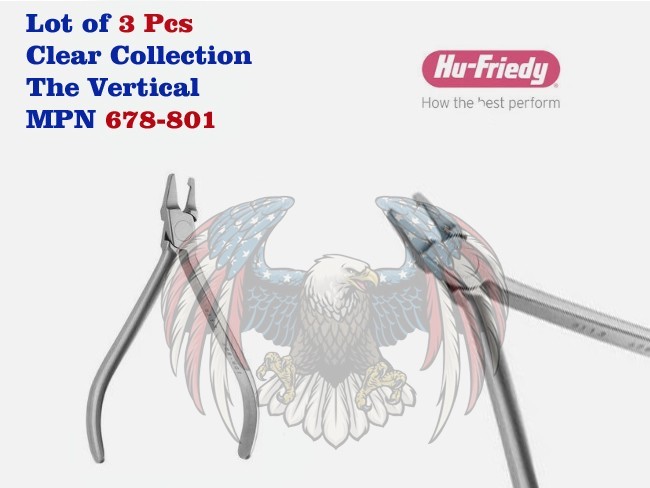 Lot of 3 Pcs Hu-Friedy Clear Collection The Vertical MPN 678-801