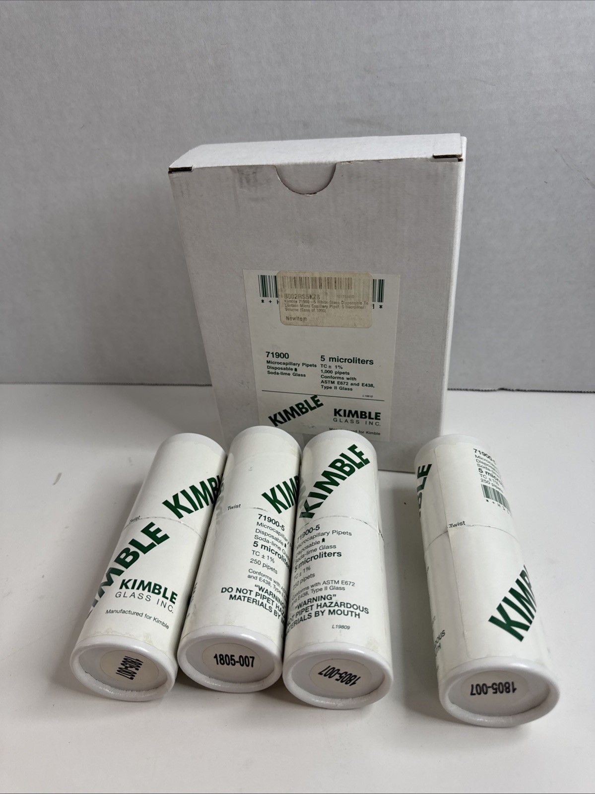 1000 KIMBLE 71900 – 5 Microcapillary Glass Pipets 5 Microliters 1805-007 Pipette