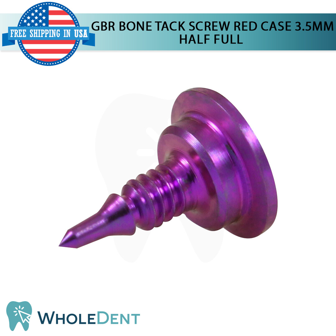 GBR Bon Tack Screw 3.5mm Pin Red Half Case Membrane Fixation Dental Im plant Tac