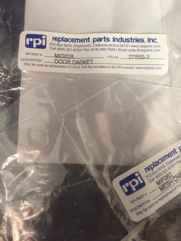 RPI Door & Dam Gaskets Ritter Midmark M11 Sterilizer PM Kit