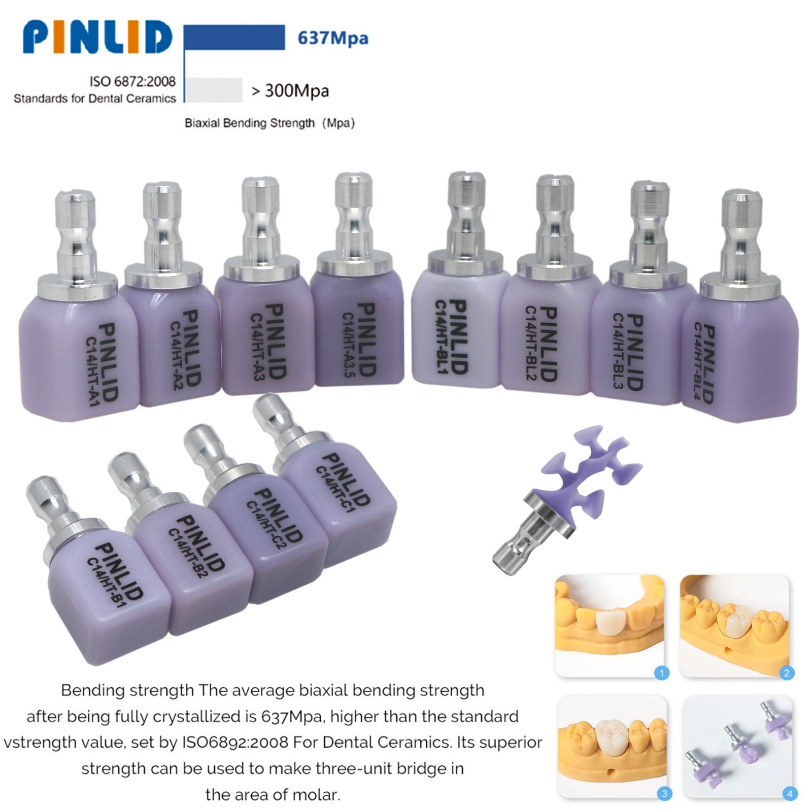 US C14 MT/HT/LT Dental Emax CAD Sirona CEREC Ceramic Lithium Disilicate Blocks