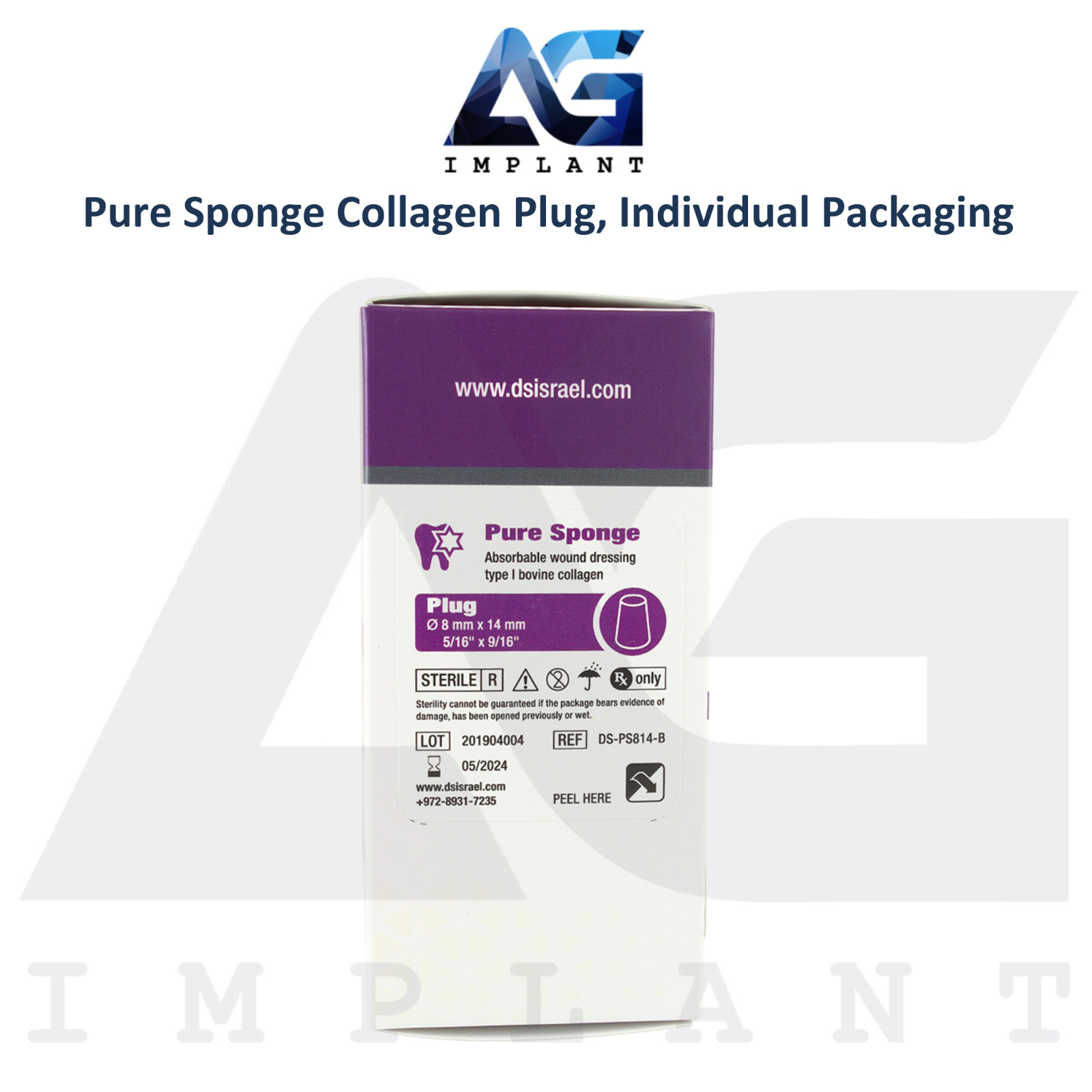 Dental Pure Collagen Sponges 10 Individually Packed Plugs Sterile Void Filling