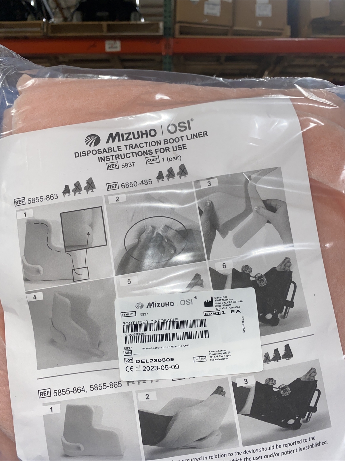 Mizuho OSI 5937 Disposable Universal Traction Boot Liner 1 Pair One Size