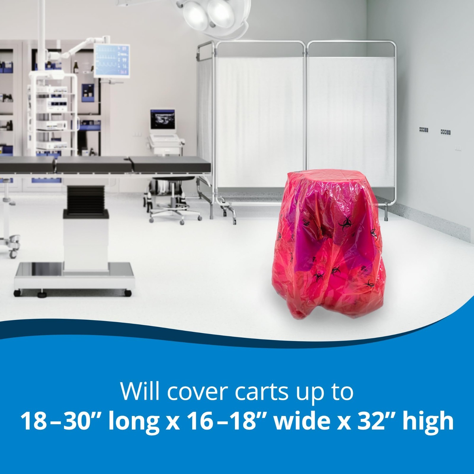 20pk Tidi 5540RS Shield Transport Containment Cover for Ring Stand Red Biohazard