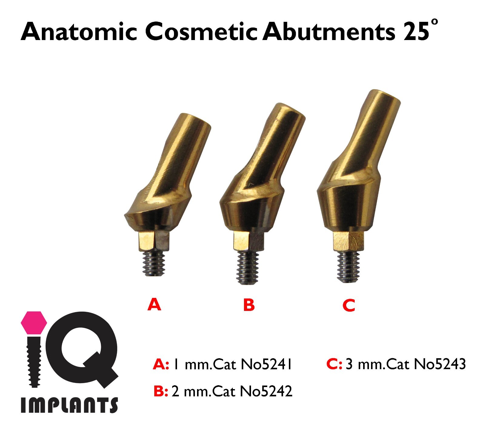 5 Anatomic Cosmetic Abutments 25º Dental Implants Prosthetic surgery Lab