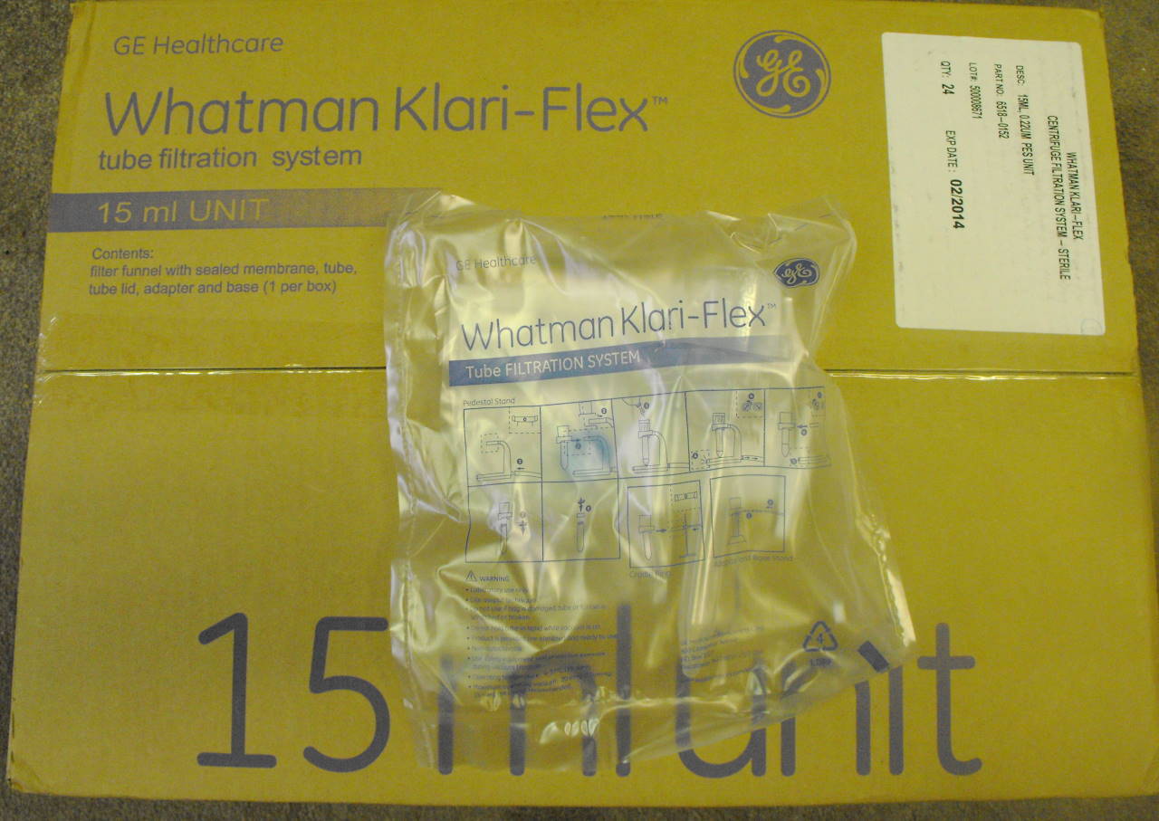 Whatman – Klari-Flex – Tube Filtration System, Cat.#6518-0152 – New case of 24