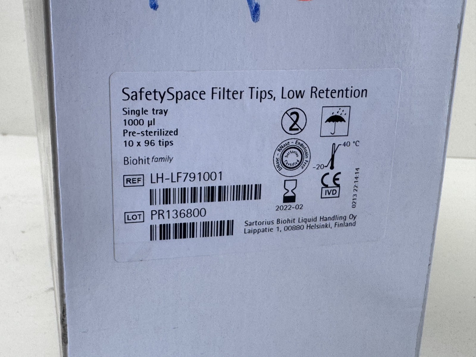 (960) Sartorius LH-LF791001 Biohit SafetySpace Sterile Filter Tip 1000uL EXPIRED