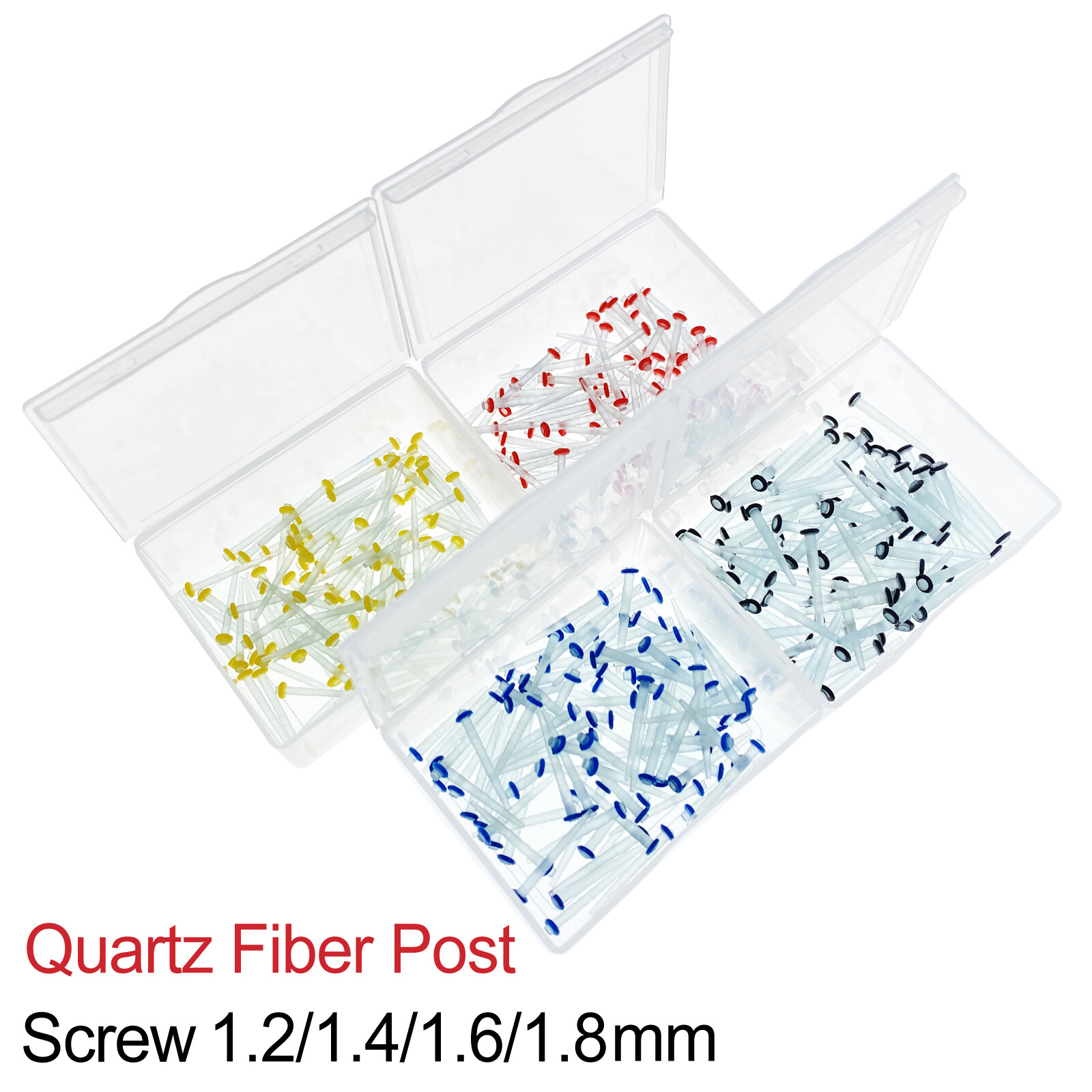 100 Pcs/Pack Dental Endo Quartz Fiber Post Screw Restorative Posts 1.0-1.8mm