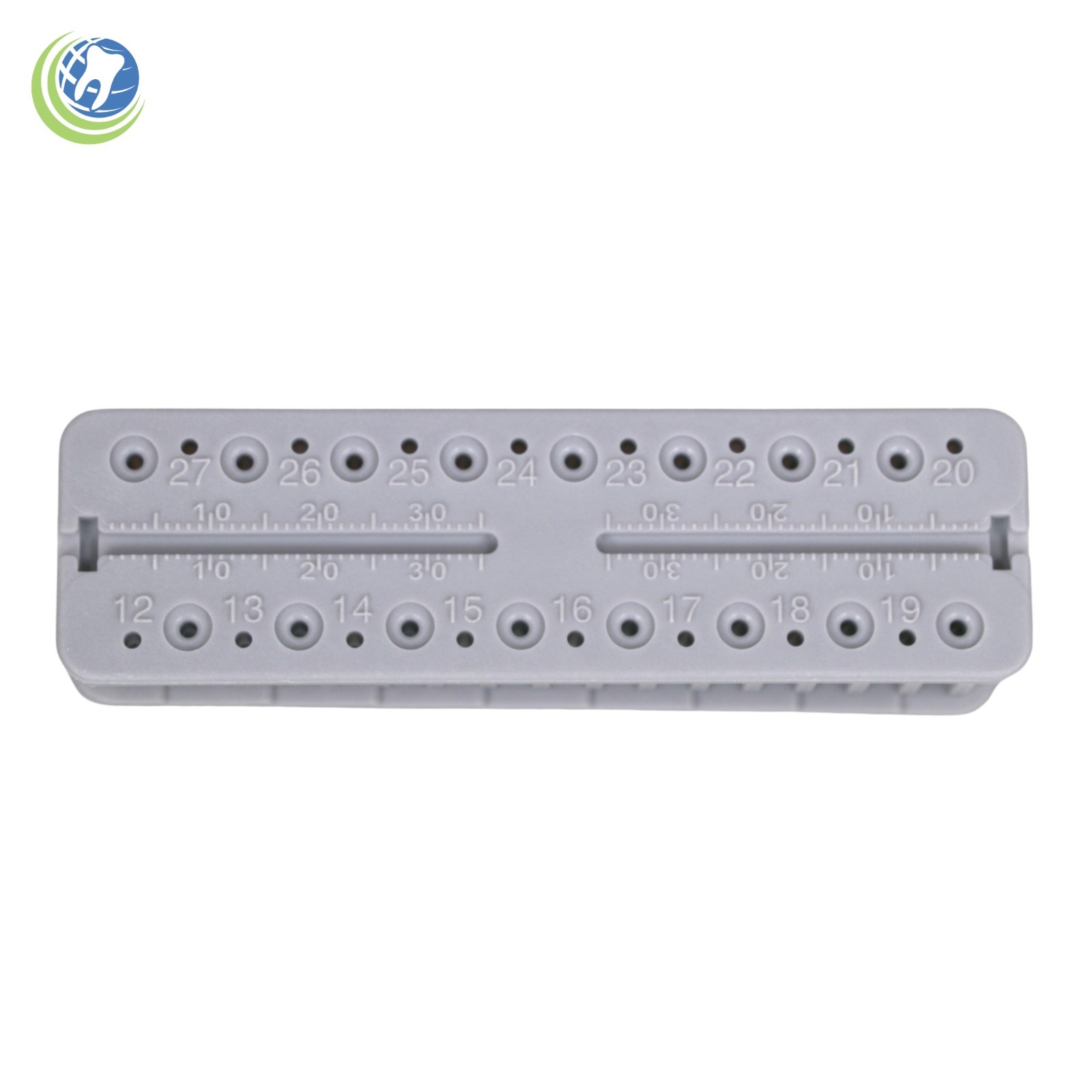 2 X Endo Measuring File Block Holder W/ Measuring Ruler Gray Autoclavable