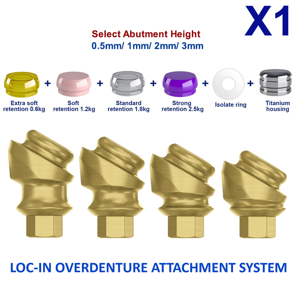 1x Prosthetic KIt Angulated 30° Loc In Attachment Int Hex 2.42 Abut ment 4 Caps
