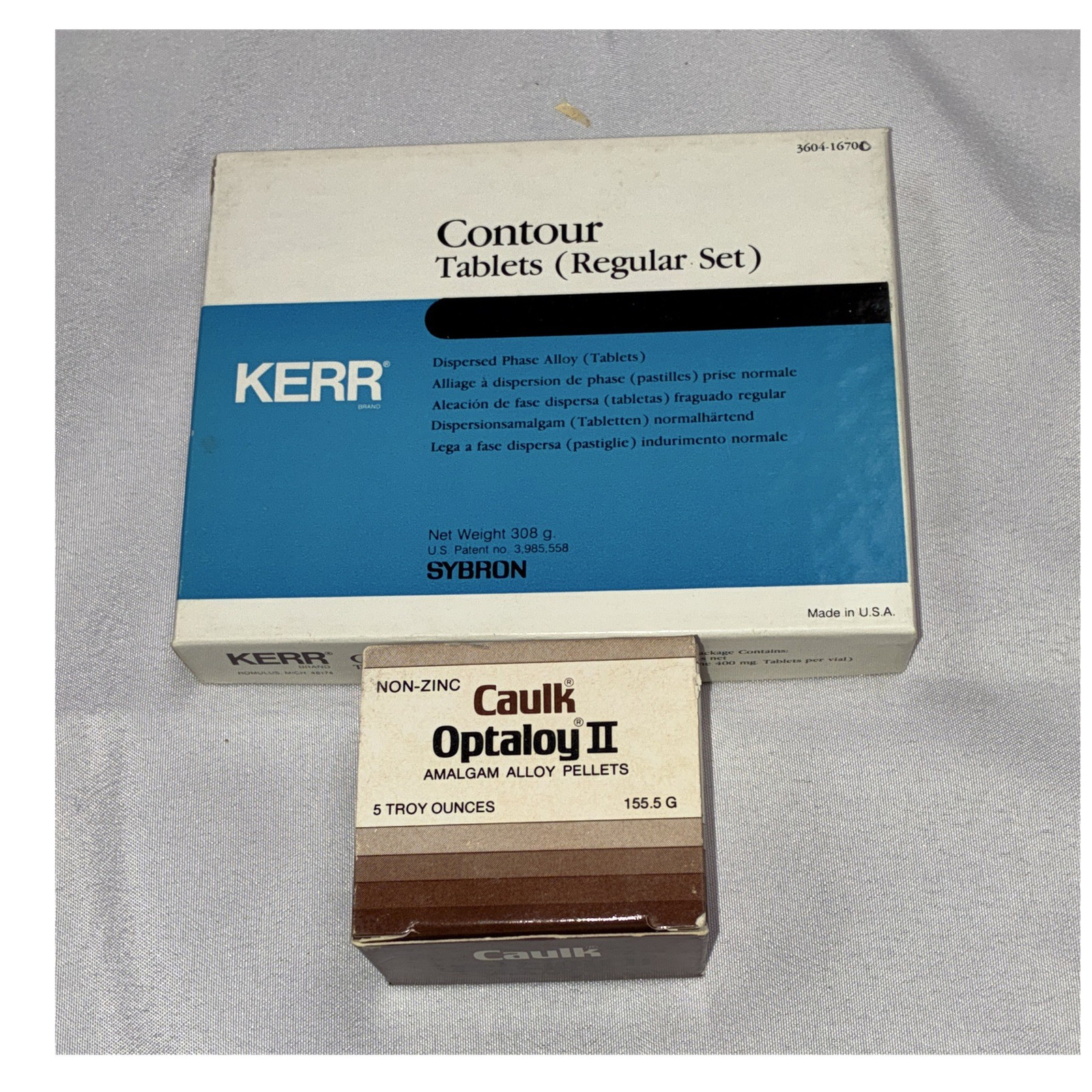 Kerr Contour Tablets & Caulk Optaloy II Dental Silver Amalgam Alloy Pellets