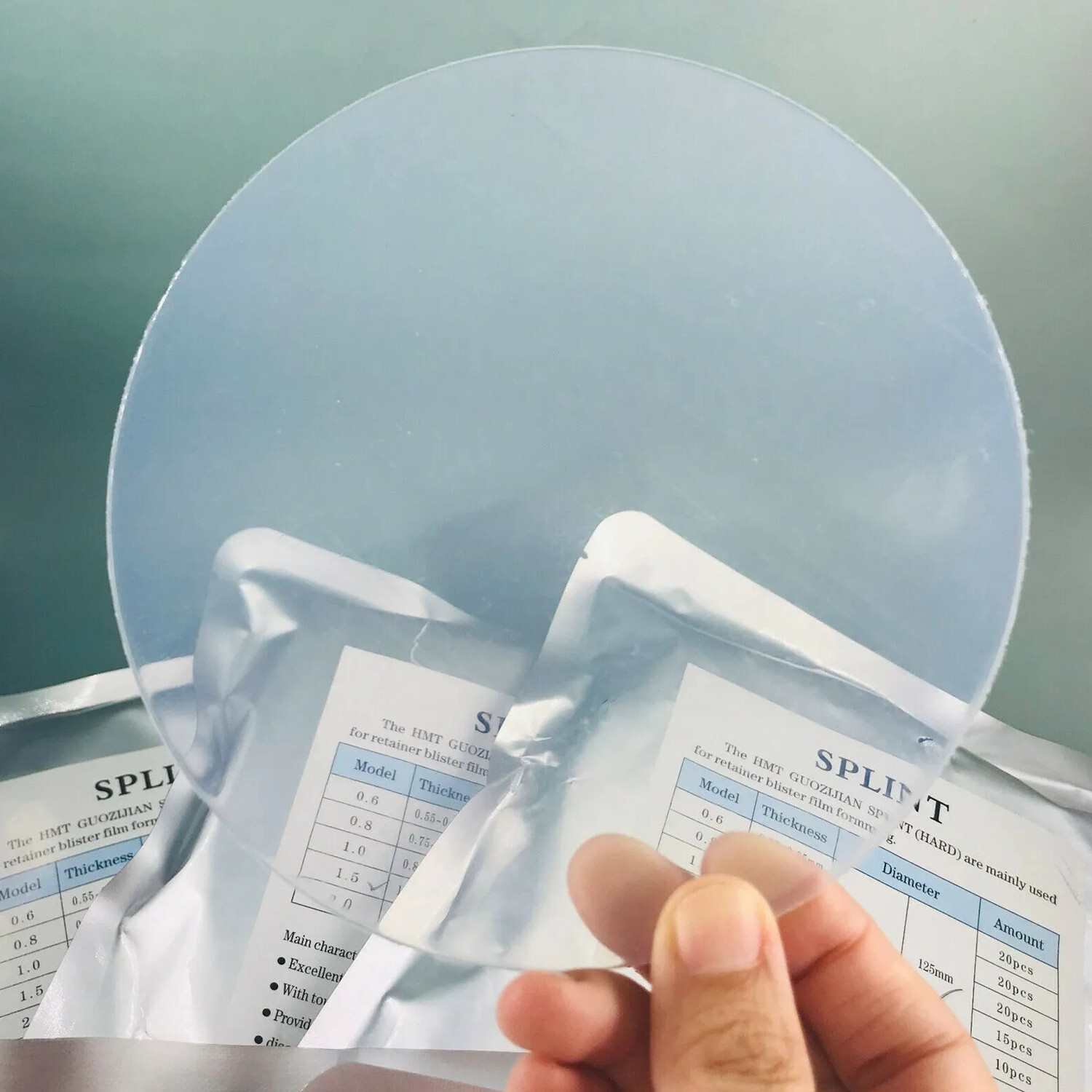 0.8mm Round Dental Lab Splint Thermoforming Materials Vacuum Forming Sheet Hard