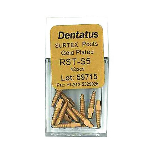 Dentatus RST-S5 Surtex Classic Gold Plated Posts Small 5 S5 1.65 mm 12/Bx
