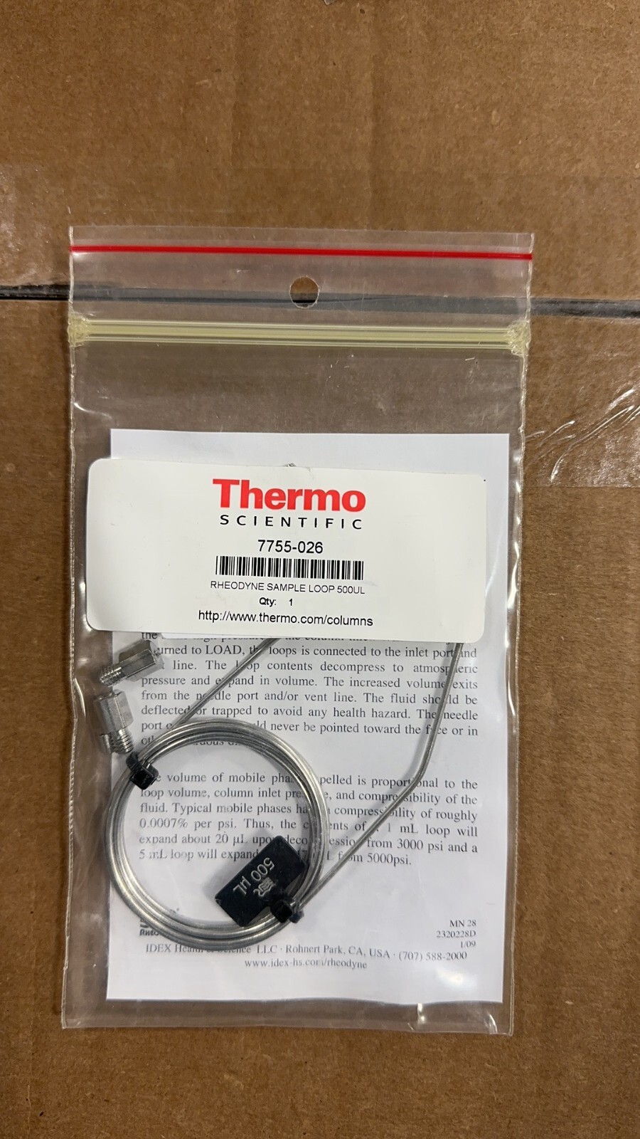 Thermo 7755-026 Rheodyne Sample Loop 500µl