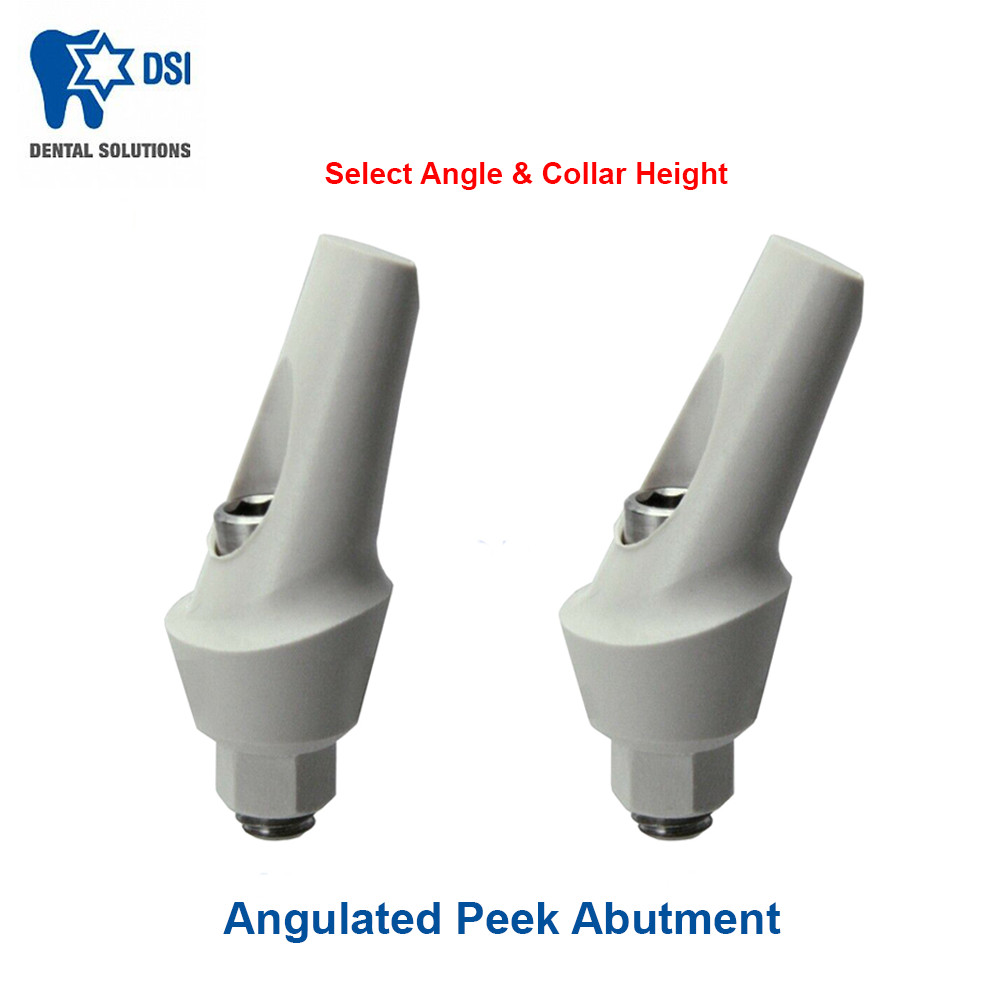 DSI Dental Fixture PEEK Anatomic Angulated 15°/25° Adapter Head 1-3mm Int Hex
