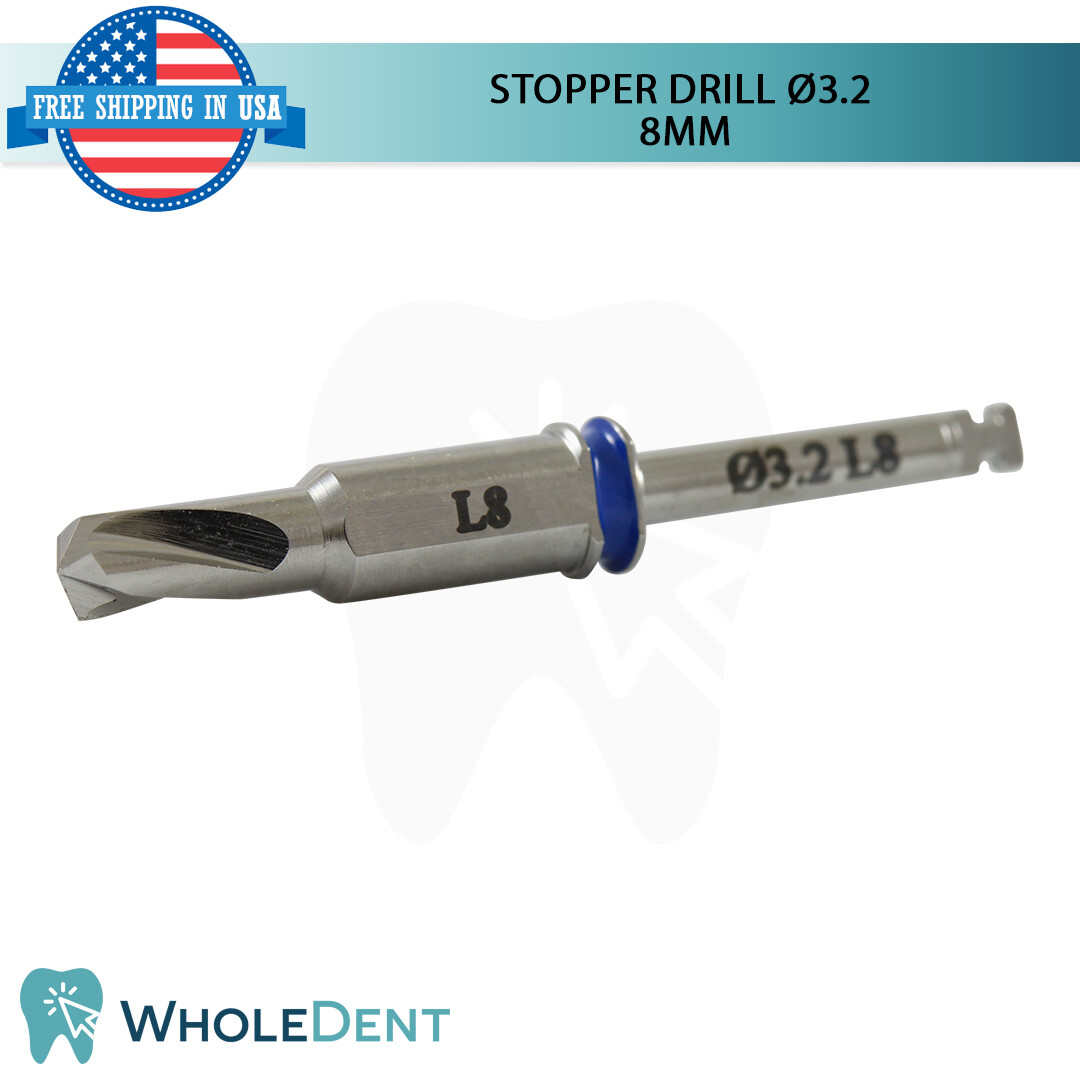 Set Of 5 Surgical Stopper Drills Ø3.2 And Guide Sleeve Dental Implant Drill