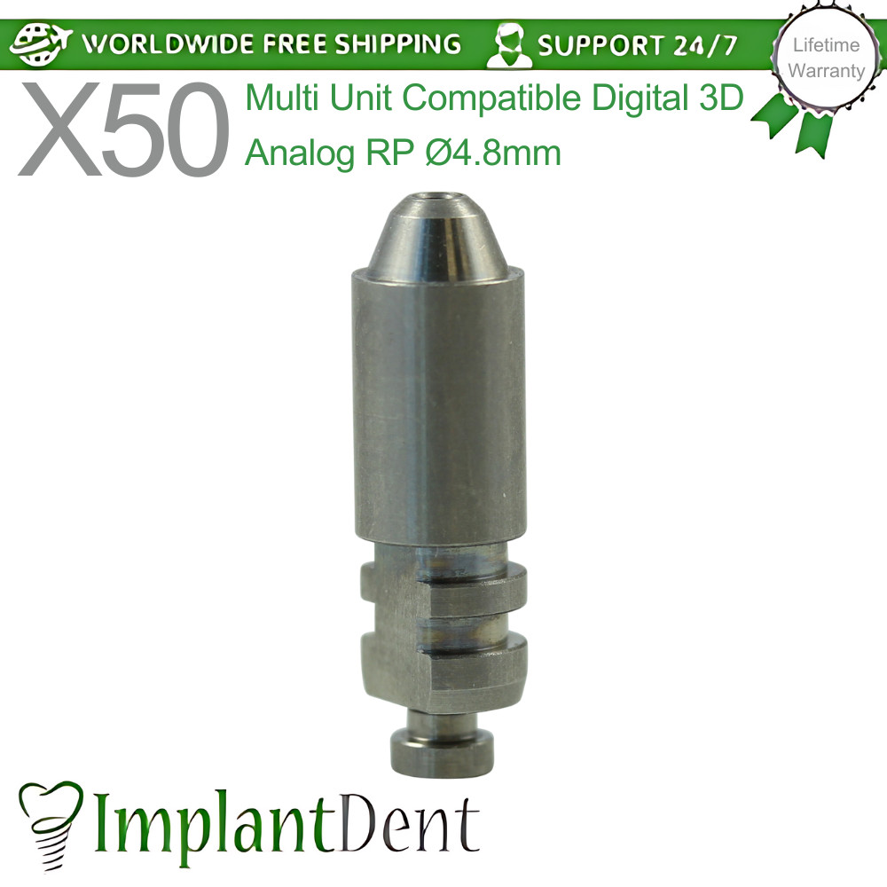 50x Multi Unit Compatible Digital 3D Analog RP Ø4.8mm Diameter Dentistry Tool