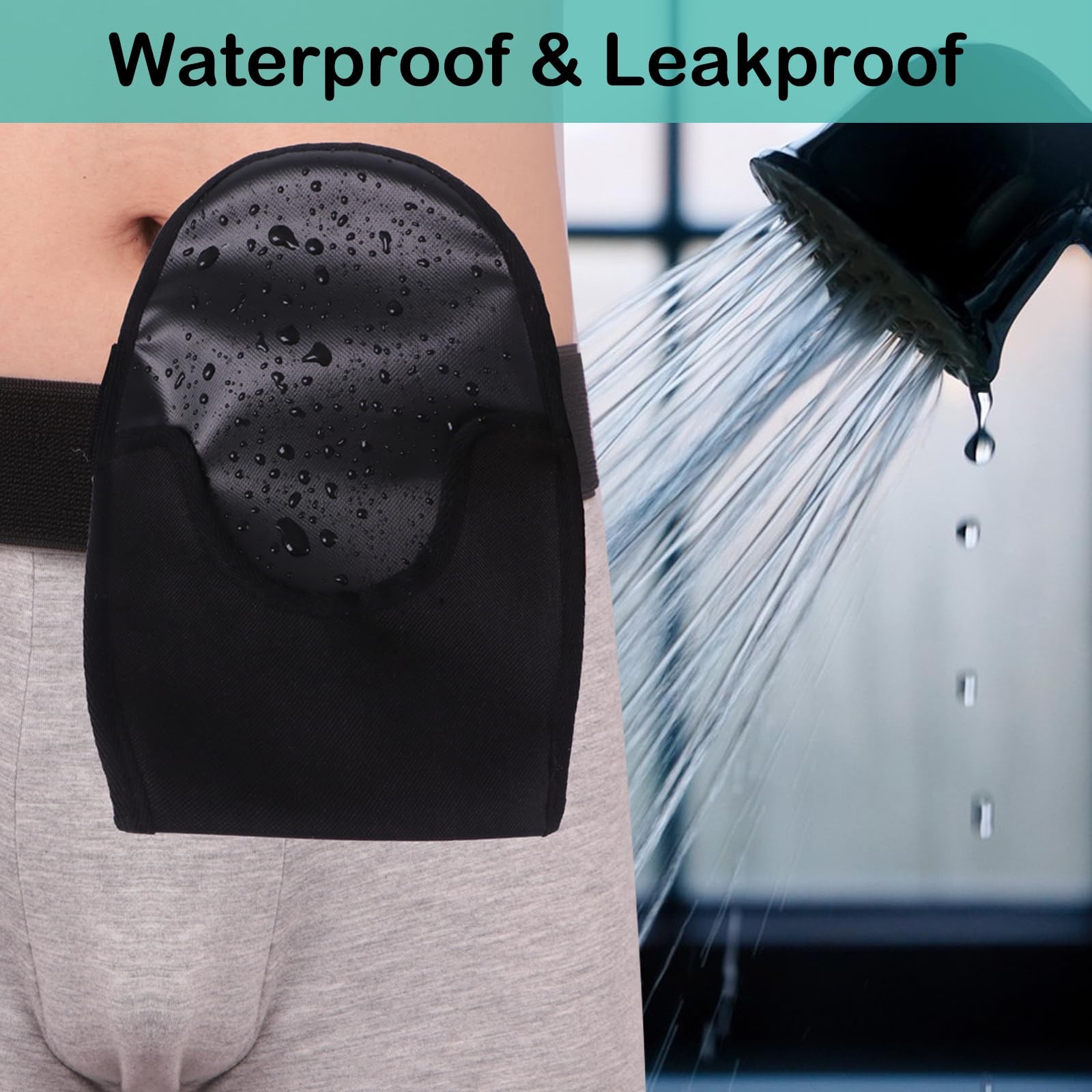 Waterproof Ostomy Bag Cover Belt Adjustable Universal Stoma Pouch Black