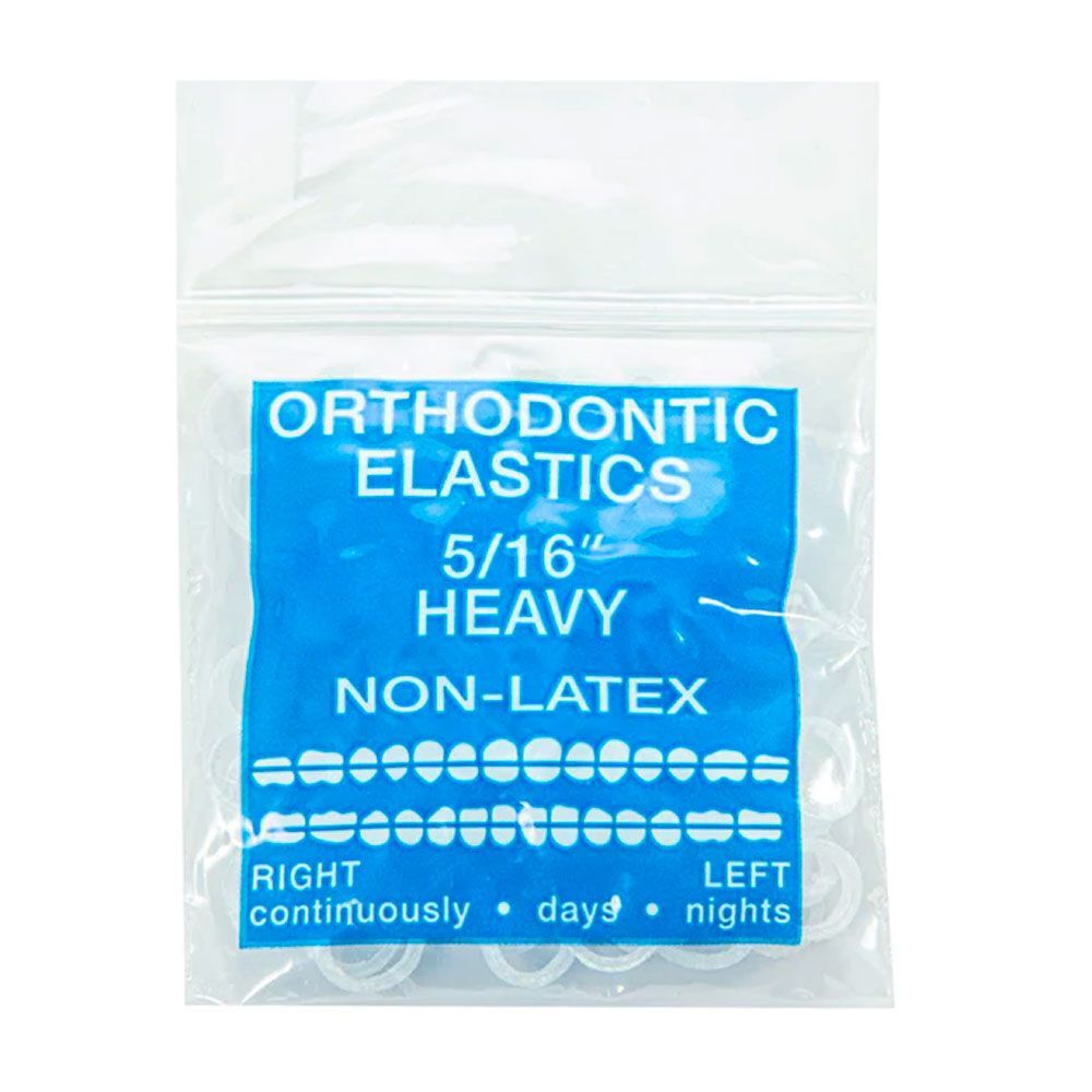 JMU Dental Orthodontic Intra Oral Elastic, Heavy 5/16″, Clear, 100/Bag