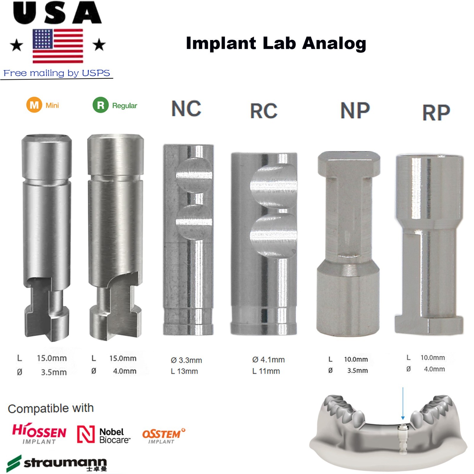 Implant Scan Body Lab Analog fit for Nobel Hiossen Osstem Straumann ITI CAD/CAM