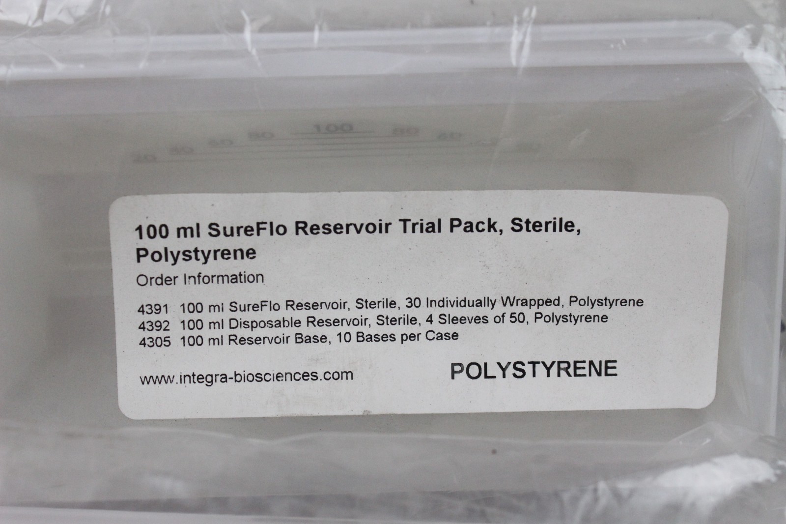 2 New Integra 100 ML Sureflo Reservoir Trial Pack Sterile Polystyrene Sealed