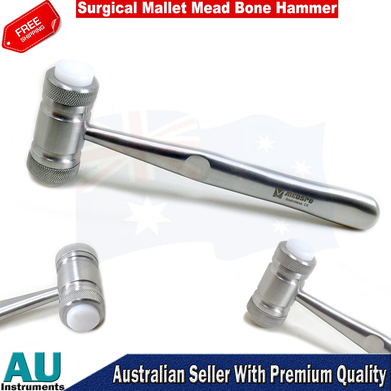 Dental Implant Bone Graft Kit Orthodontic Bone Rounger Palti Bone Mallet Hammer