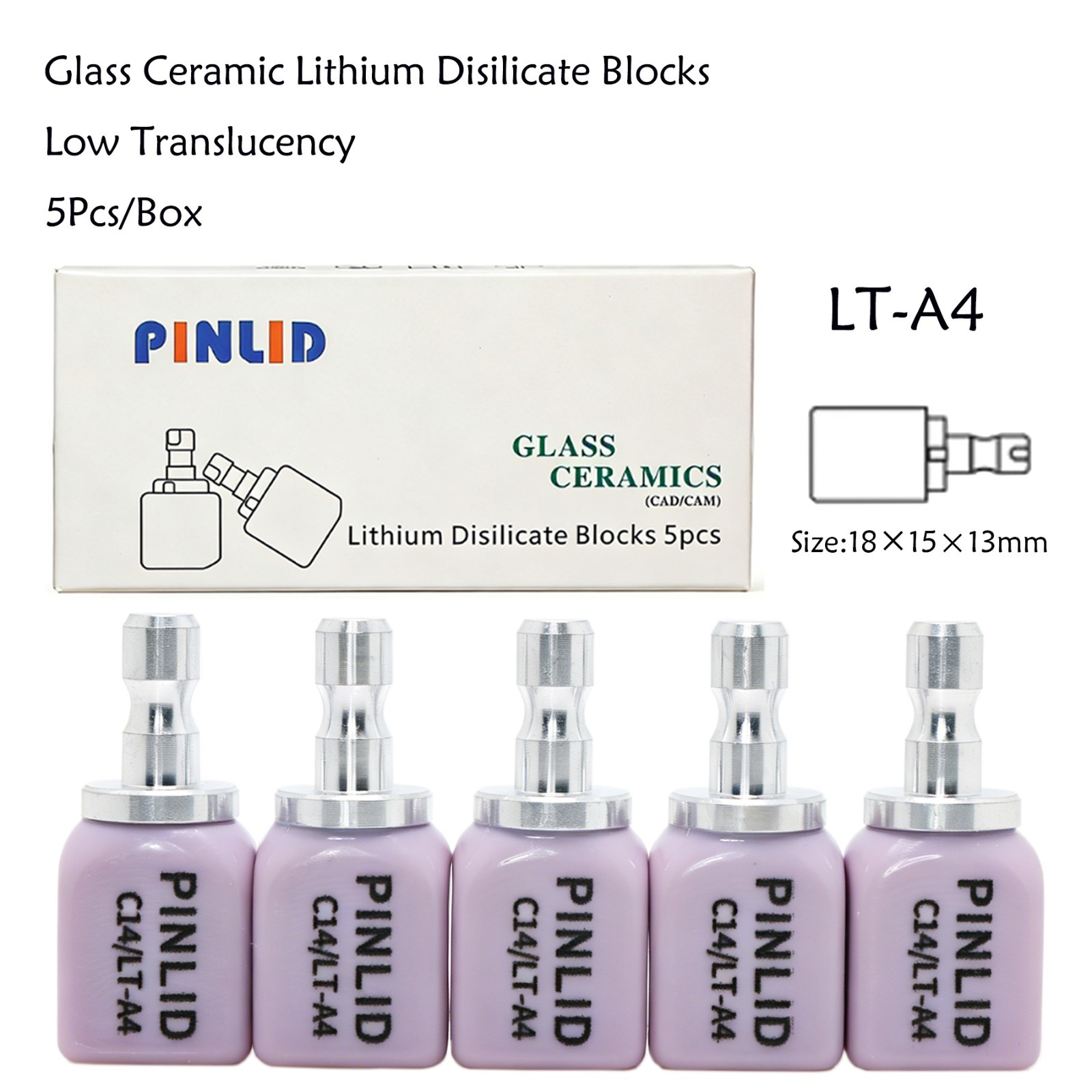 C14 LT Lithium Disilicate CAD/CAM Blocks A1 A2 A3 Glass Ceramic For CEREC InLab