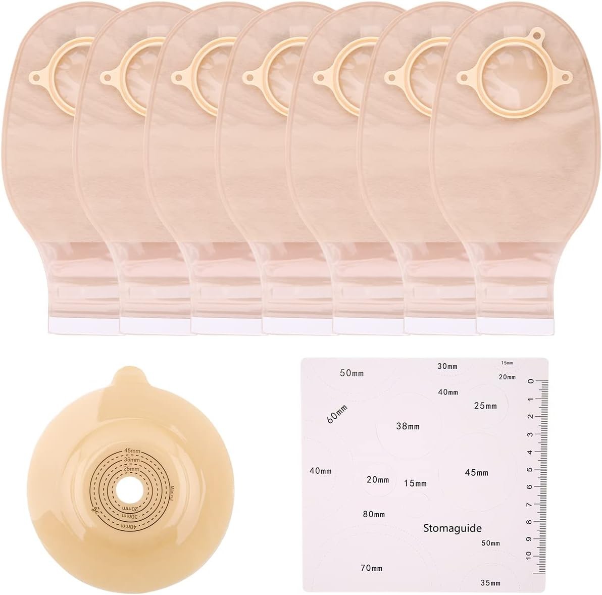 Colostomy Bags, 20 PCS Ostomy Supplies Two Piece Drainable Convex Bag…