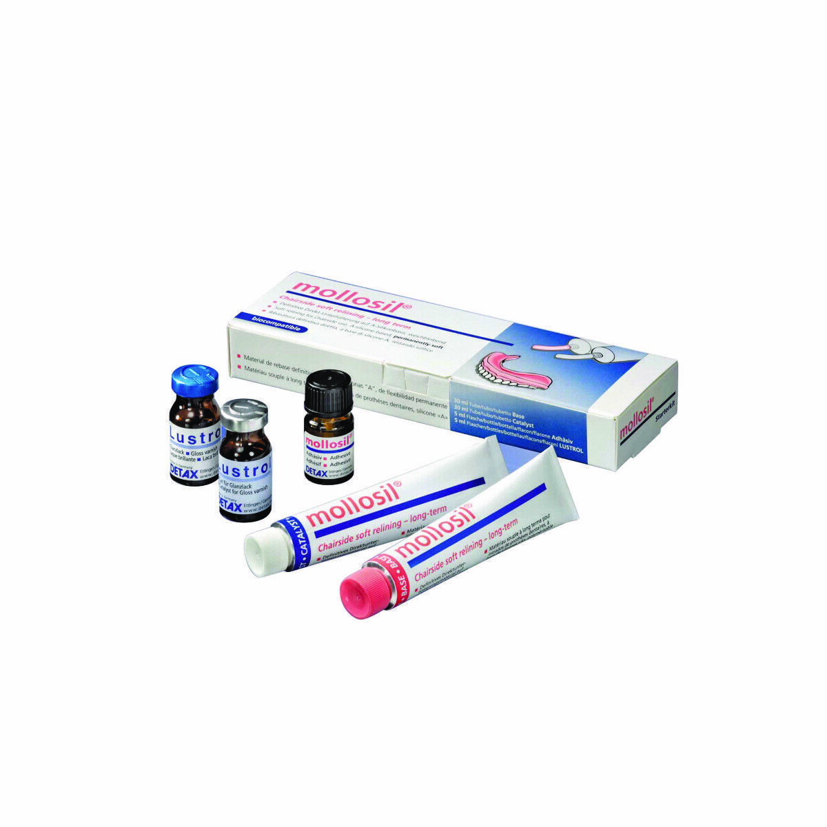 Detax Mollosil Chairside Use Long-Term A-silicone Based Relining Material Kit